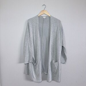 ANTHRO x DONNI Grey Ribbed Slouchy Open Front Cardigan OSFA